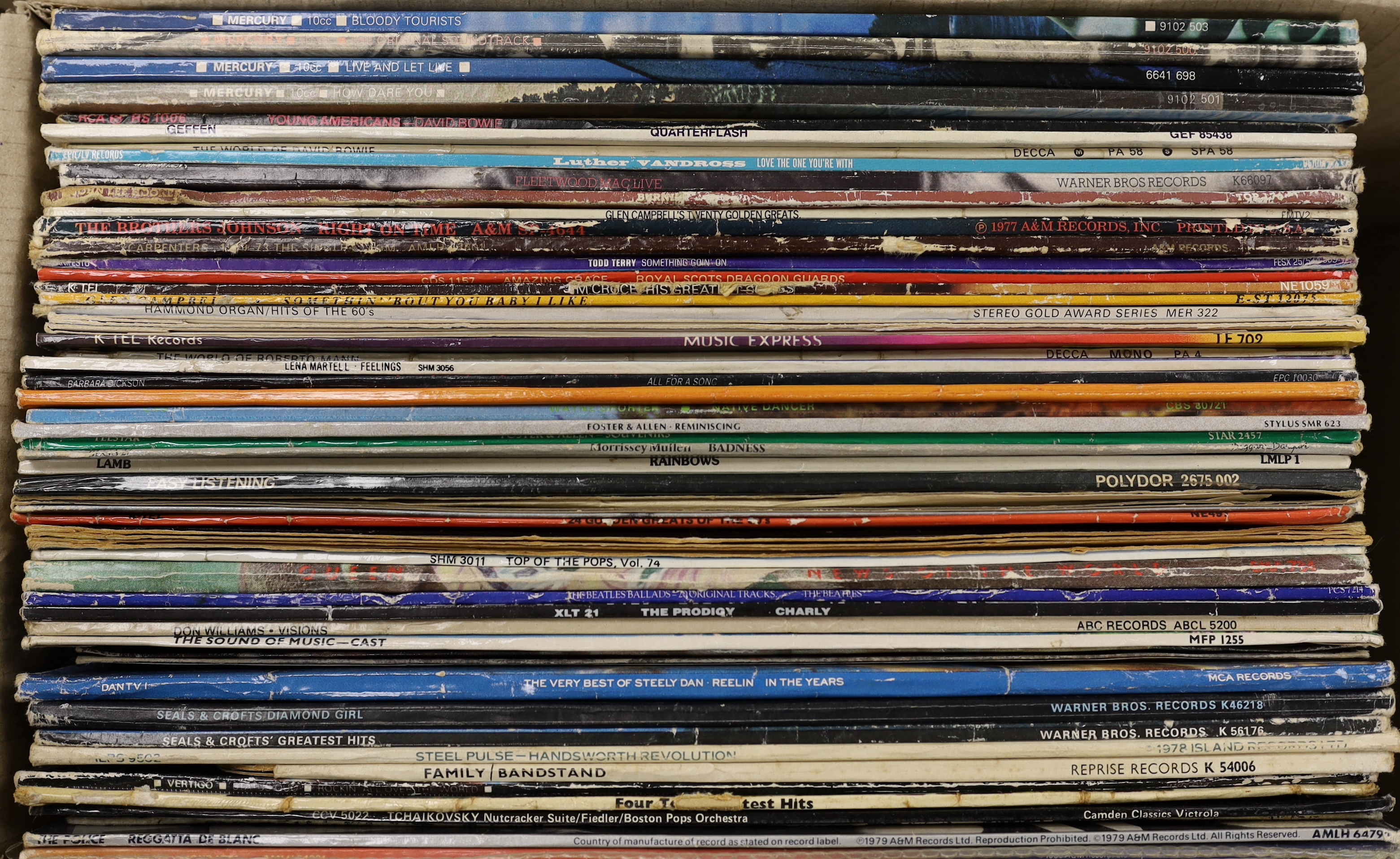 Eighty mostly 1970's/80's LPs etc., including Marillion, Jim Reeves, Barclay James Harvest, Meat Loaf, Steely Dan, Queen, Fleetwood Mac, David Bowie, 10cc, etc.